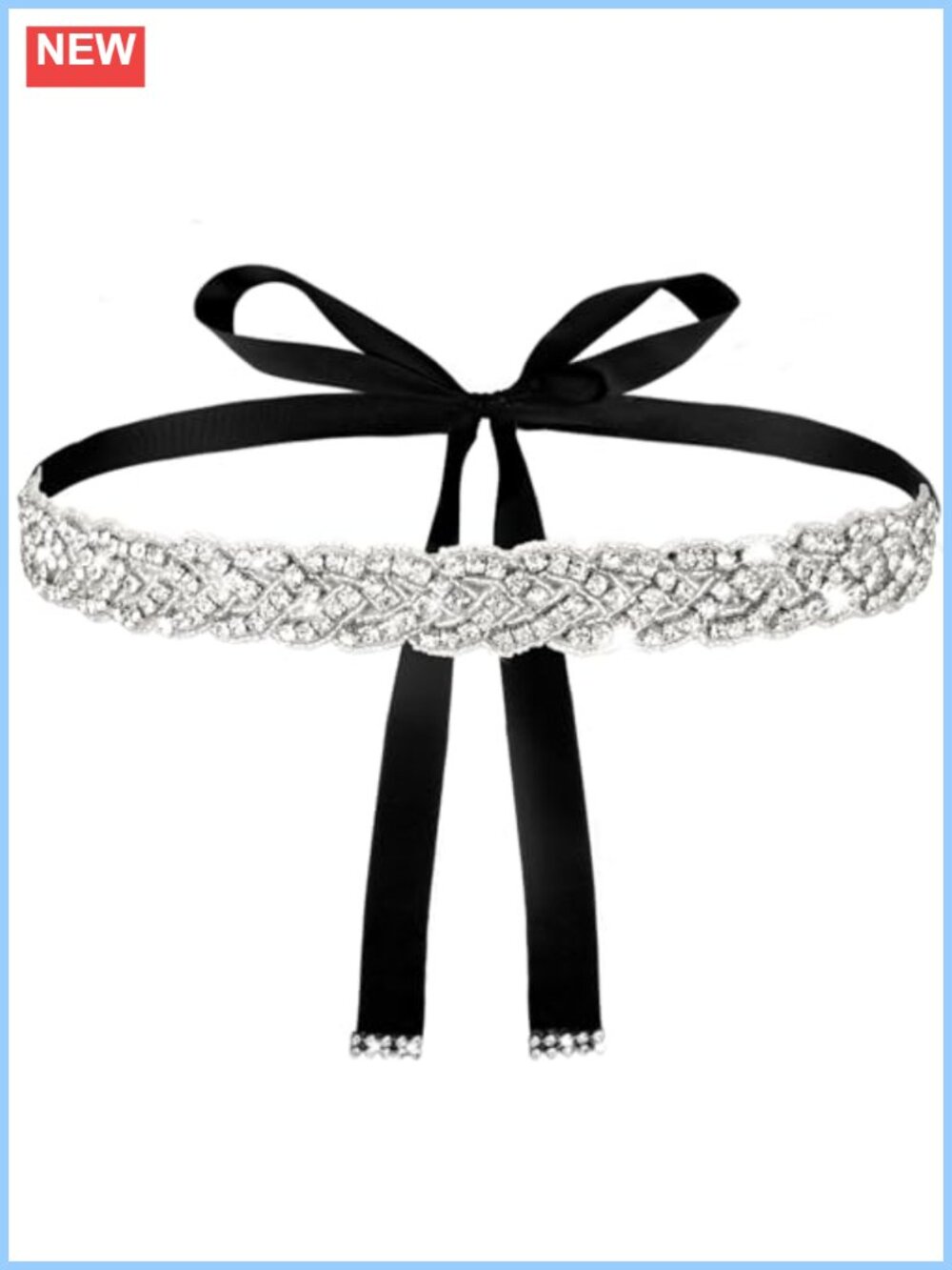 Rhinestone Bridal Belt Crystal Sash Handmade Satin Ribbon Wedding